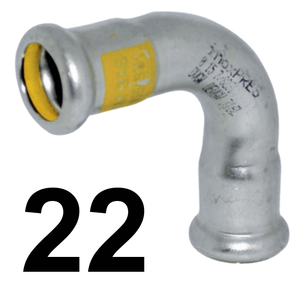 Curva pres-gas 90 HH 22 INOXPRES 23C90HH022, 