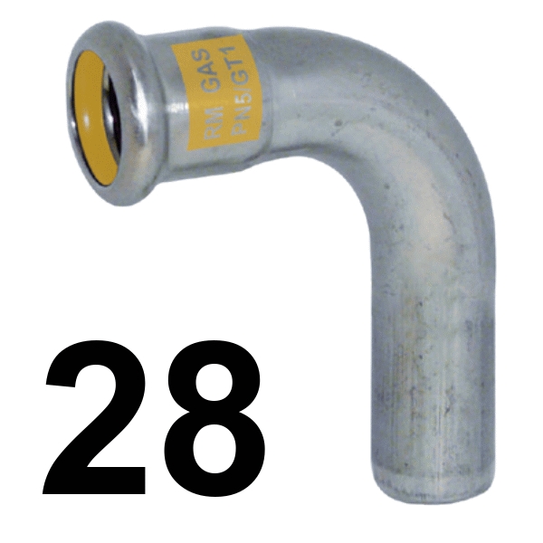 Curva pres-gas 90 HM 28 INOXPRES 23C90HM028, 