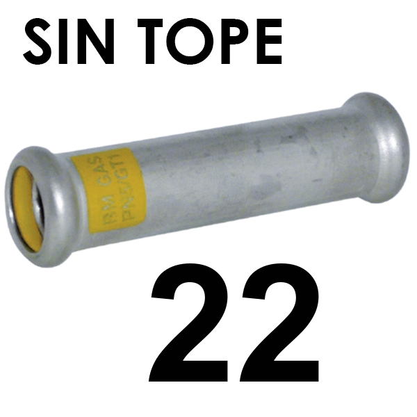 Manguito sin tope pres-gas HH 22 INOXPRES 23MST022, 