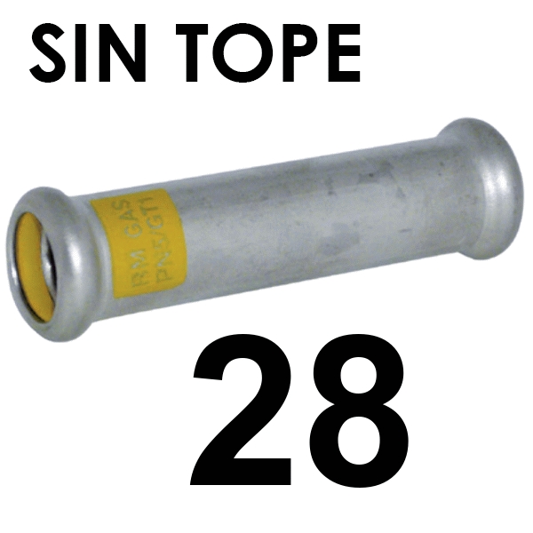 Manguito sin tope pres-gas HH 28 INOXPRES 23MST028, 