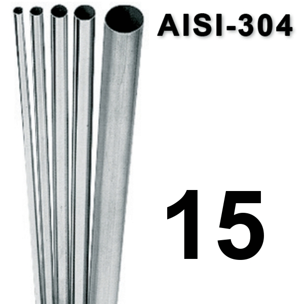 Metros tuberia de 15 x0.6 " (Barra de 5 metros) para agua  inoxidable AISI-304  102015X06 INOXPRES, 