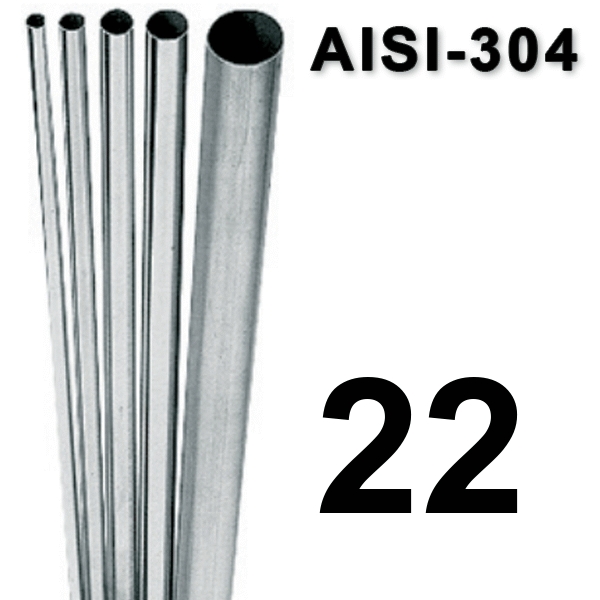 Metros tuberia de 22 x0.7 " (Barra de 5 metros) para agua  inoxidable AISI-304  102022X07 INOXPRES, 