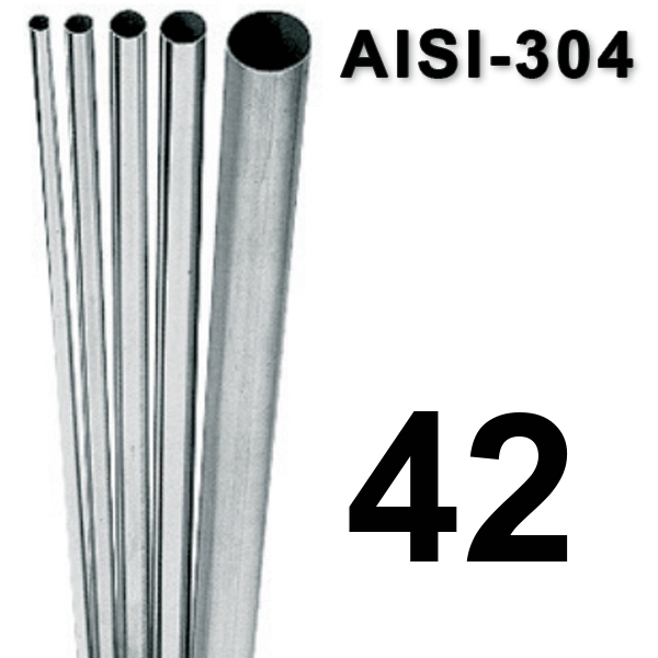 Metros tuberia de 42x1,2"  (Barra de 5 metros) para agua  inoxidable AISI-304 7125042X12 INOXPRES, 