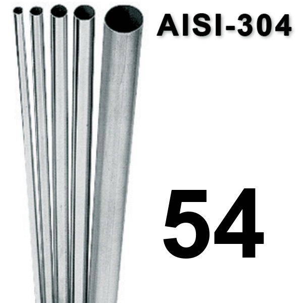Metros tuberia de 54 x1.2 " (Barra de 5 metros) para agua  inoxidable AISI-304 7125054X12 INOXPRES, 