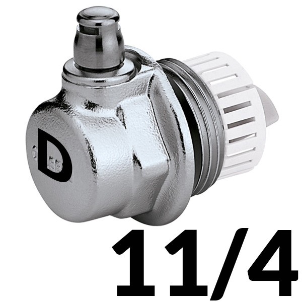 PURGADOR AUTOMATICO DE AIRE PARA RADIADOR CON BOYA DE 11/4" MACHO DERECHA CROMADO REF. 507711 CALEFF, 