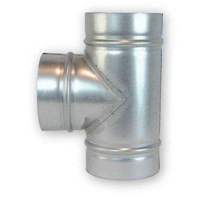 Te para salida de humos con tapa galvanizado de 125 y ngulo 90 ref: 5108TT120  HYDRAFIX, 