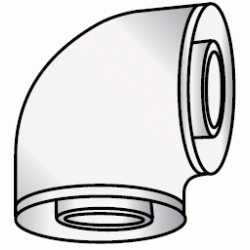 CODO PARA SALIDA DE HUMOS DE 80/110 DE 90 HEMBRA HEMBRA ALU ALU COAXIAL REF ACCN61 CONVESA, CHIMENEA CURVA HEMBRA CURBA HH H/H H-H