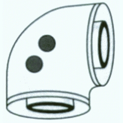 CODO CON TOMA DE MUESTRAS SALIDA DE HUMOS DE 60/100 DE 90 H-H ALU ALU COAXIAL REF ACCN6M CONVESA, CHIMENEA CURVA HEMBRA HEMBRA CURBA HH H/H