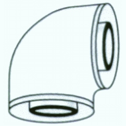 CODO PARA SALIDA DE HUMOS DE 60/100 DE 90 MACHO HEMBRA ALU ALU COAXIAL REF ACMCN60 CONVESA DSCTL, CHIMENEA CURVA M-H CURBA ( MH ) (MH) M/H