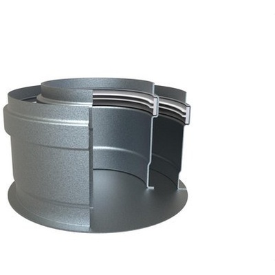 TAPA JUNTAS DE PARED PLAS FLE 60/100 ALU ALU COAXIAL CONVESA, Mural Muro chimenea salida humos