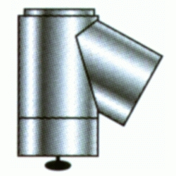 TE INOX INOX SIN TAPA PARA SALIDA DE HUMOS DE 150 A 45 REF IITC15 CONVESA DSCTL, CHIMENEA DERIVACION DE INSPECCION DOBLE PARED DE 135 DERIBACION capa