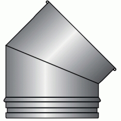 CODO INOX SIMPLE AISI-316L PARA SALIDA DE HUMOS DE 100 ANGULO DE 45 REF BICC10 CONVESA, CHIMENEA CURVA INOXIDABLE CURBA