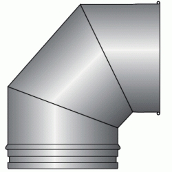 CODO INOX SIMPLE AISI-316L PARA SALIDA DE HUMOS DE 100 ANGULO DE 90 REF BICN10 CONVESA, CHIMENEA CURVA INOXIDABLE CURBA