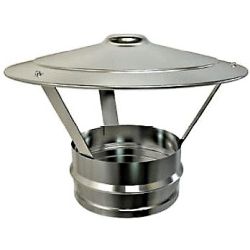 Sombrerete inox simple AISI-316 para salida de humos de 200 CONVESA BICP17, CHIMENEA DEFLECTOR CAPERUZA INOXIDABLE Cortavientos 8435265481905