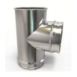 TE DE 90 INOX SIMPLE DE 100 CONVESA BITN10, CHIMENA DERIVACION INOXIDABLE DERIBACION