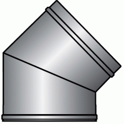 CODO INOX INOX AVANT KA PARA TUBERIA DE SALIDA HUMOS DE 150 ANGULO DE 45  REF KACC15 CONVESA DSCTL, CHIMENEA CURVA INOXIDABLE DOBLE PARED CURBA capa