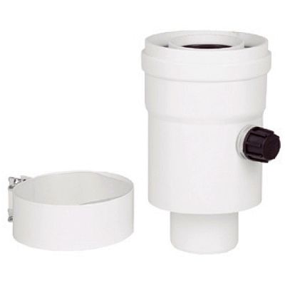 ADAPTADOR VERTICAL POLIPROPILENO - ALUMINIO COAXIAL PARA SALIDA HUMOS DE 60/100 ARISTON / VAILLANT, 