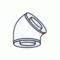 CODO POLIPROPILENO - ALUMINIO COAXIAL PARA SALIDA DE HUMOS DE 60/100 ANGULO 45 REF PPC0645 CONVESA, CHIMENEA CURVA PPR ALU CURBA