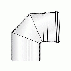 CODO DE POLIPROPILENO SIMPLE PARA LA SALIDA DE HUMOS DE 100 ANGULO DE 87 REF PPS1090 CONVESA, CHIMENEA PPR CURVA CURBA
