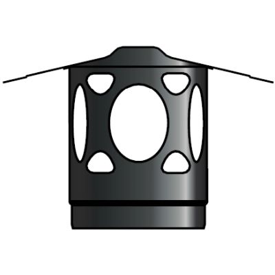 CAPERUZA DE 100 DE DIAMETRO DE ACERO VITRIFICADO NEGRO MATE REF. VBCP10 CONVESA, 