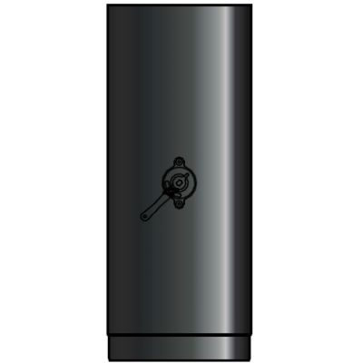 REGULADOR DE TIRO DE 500 mm DE 100 DE DIAMETRO DE ACERO VITRIFICADO NEGRO MATE CONVESA, 