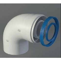 Codo de 90 COAXIAL DE ALUMINIO BLANCO macho hembra 60/100 para calentador estanco FIG, 610-90MHP1 8436041631323