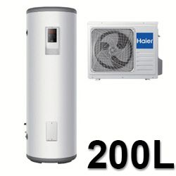 Aerotermo con unidad exterior de 200 litros (Bomba calor ACS) HAIER HP200MS, 