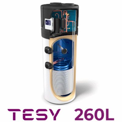 AEROTERMO HP 260L / 2 Kw CON SERPENTN modelo HPWH 2.1 260 U 02 S AQUATHERMICA, AEROTERMO AEROTERMIA ACS AGUA CALIENTE SANITARIA 305062 BOMBA DE CALOR HEAT PUMP