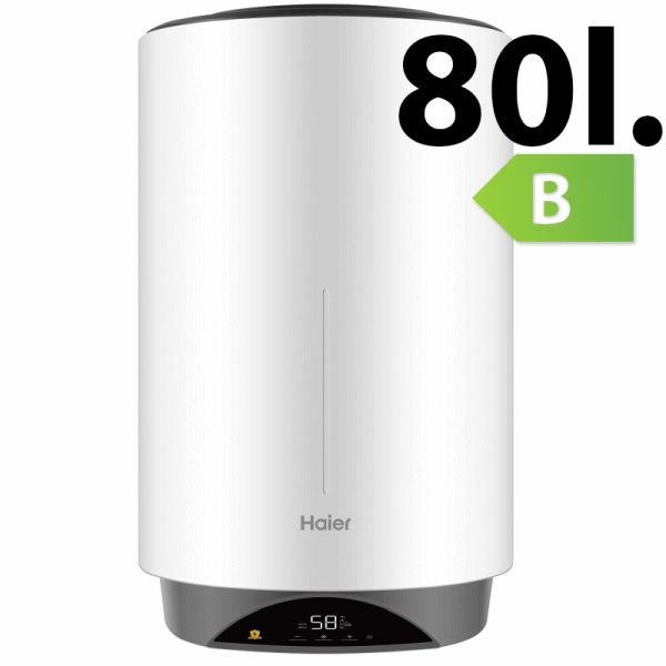 Termo elctrico de 80L vertical display digital y resistencia titanio mod.-VH3-80 clase B HAIER, litros 80 instalacion blindada titaneo boiler water heater