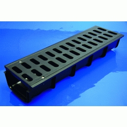 CANALETA T-130 GB NEGRA PARA GARAJE REJILLA POLIPROPILENO DE 500 x 130 x 72 mm SERIE BAJA TECNOAGUA, REF. 50651 Hidrotecnoagua COCHERA REJIYA REGILLA REGIYA