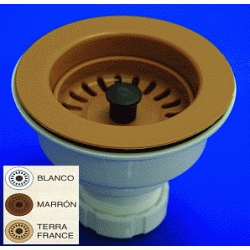 VALVULA T-76 DE 11/2 40 DE 115 mm CON CESTA BLANCA PARA FREGADERO TECNOAGUA, REF. 50347 T76 T 76 Tecnoagua Hidrotecnoagua TAPON CESTA BLANCO BLA BL 1 1/2 1-1/2 Tapa 11/2" BALBULAS Tapones cestillos cestillas ZXZX