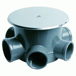 S 153 DE 40 x 50 BOTE SIFONICO CON TAPA INOXIDABLE 5 ENTRADAS Y SALIDA DE 50 JIMTEN, 09130 S-153 Corto S153 CON TAPA INOX JINTEM Jinten Jimtem