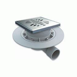 SUMIDERO SIFONICO SALIDA HORIZONTAL PARA PLATO DE DUCHA DE OBRA S 550 REJILLA DE 142 x 142 mm JIMTEN, 13851 S550 S-550 INOX INOXIDABLE REJIYA REGILLA REGIYA JINTEM Jinten Acero Jimtem
