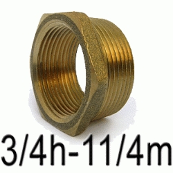 REDUCCION DE METAL Fg 241 DE 11/4 MACHO x 3/4 HEMBRA, 1 1/4 1-1/4 REDUCTOR REDUCCIONES EXAGONAL TUERCA REDUCIDA DE LATON MH M-H (MH) ( MH ) M/H