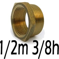 REDUCCION DE METAL DE 1/2 MACHO x 3/8 HEMBRA, REDUCTOR REDUCCIONES EXAGONAL TUERCA REDUCIDA DE LATON MH M-H 1/2-3/8 3/8-1/2 (MH) ( MH ) M/H