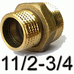 MACHON DE METAL REDUCIDO Fg 280 DE 11/2 x 3/4, 1 1/2 1-1/2 DE LATON MM M-M MAMELON 11/2" Reducciones  mechones machones Roscados Dobles