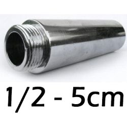 ALARGADERA PARA GRIFOS DE METAL CROMADO DE 1/2x5cm, ALARGADOR PROLONGADOR RACOR MARSELLA LATON CROMO Racords DE METAL CROMADAS GRIFERIAS Alargo