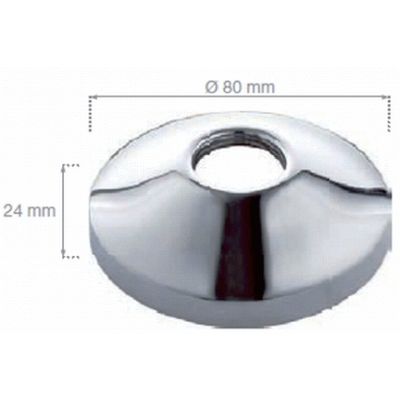 FLORON EN ACERO INOXIDABLE BOMBEADO MEDIDAS ESPECIALES  DE 3/4" G REF. 3019 DUCHAFLEX 8436040732854, PLAFON EMBELLECEDOR CROMO CROMADO CRO CROMADA STANDARD ESTANDARD UNIVERSAL Escudos Abombado Enbellecedores floreton Metal