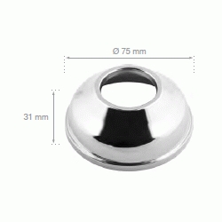 FLORON DOBLE BOMBEADO DE  32 mm CROMADO REF. 7576 DUCHAFLEX 8436040732922, Plafn Embellecedor DE LATON CROMADA CROMO CRO STANDARD ESTANDARD UNIVERSAL Escudos Abombado Enbellecedores floreton Metal