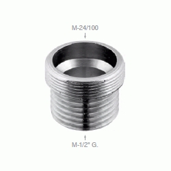REDUCCION LATON CROMO MACHO MACHO 1/2 x M-24/100 PARA GRIFERIA REF. 7950 DUCHAFELX 8436040737262, Cromo CromadoS Cromadas Reductor grifos griferas monomandos reducciones conectores adaptadores Mezcladores Mezcladoras