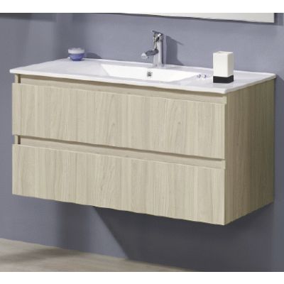 Conjunto BEVERLY 800 2C (mueble+lavabo) Roble Ulloa VALMAN, 80 cm 2 cajones dos