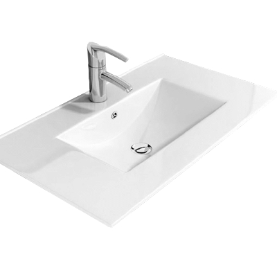 Lavabo SC f.46 de 101 cm seno centrado Blanco VALMAN, 100 cm 1000 mm