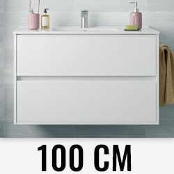 Conjunto NOJA 1000 (mueble+lavabo porcelana) Blanco SALGAR DSCTL, Lababos washbasin basin lavavos Lavabos de bao suspendido 2 cajones dos wall hung vanity unit and basin two drawers