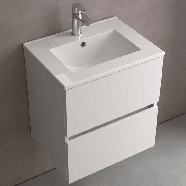 Mueble suspendido FUSSION LINE fondo 40 de 497x540x385mm 2 cajones color White cotton SALGAR 96678, 