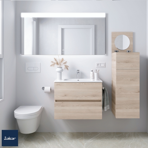 Mueble suspendido FUSSION LINE FONDO 40 de 700mm 2 Cajones Natural SALGAR 96695, 