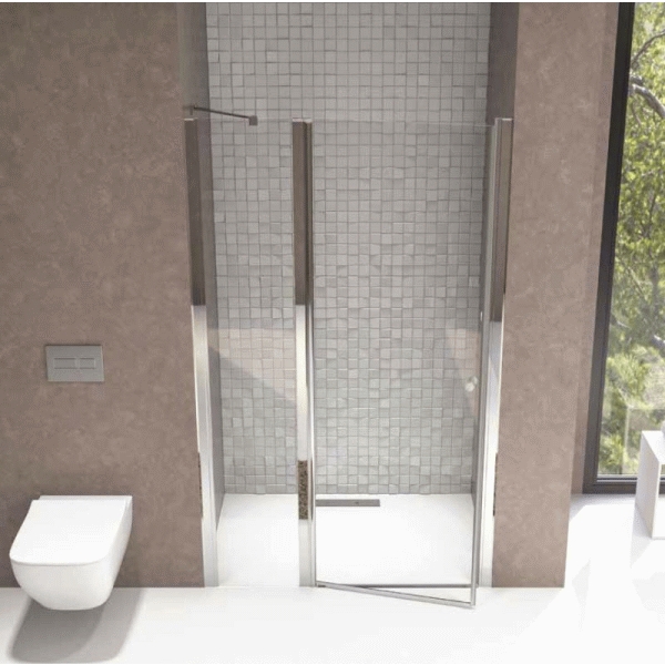 Frontal ducha POLUX 3 ref. 133 de hasta 1200mm 1 fijo 1 puerta cristal serigrafia 1 VELVET, 
