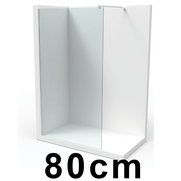PANEL FIJO DE DUCHA Y BARRA SOPORTE NIDIA 3 REF. 3048 DE 78 A 79cm CRIS TRANS VELVET, CRS PARA PLATO 80 cristal transparente
