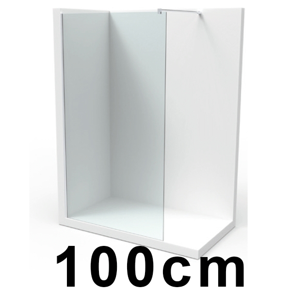 Panel fijo de ducha y barra soporte NIDIA 3 de 980 a 990mm cristal transparente VELVET 3050, translucido 100 translucido transparente