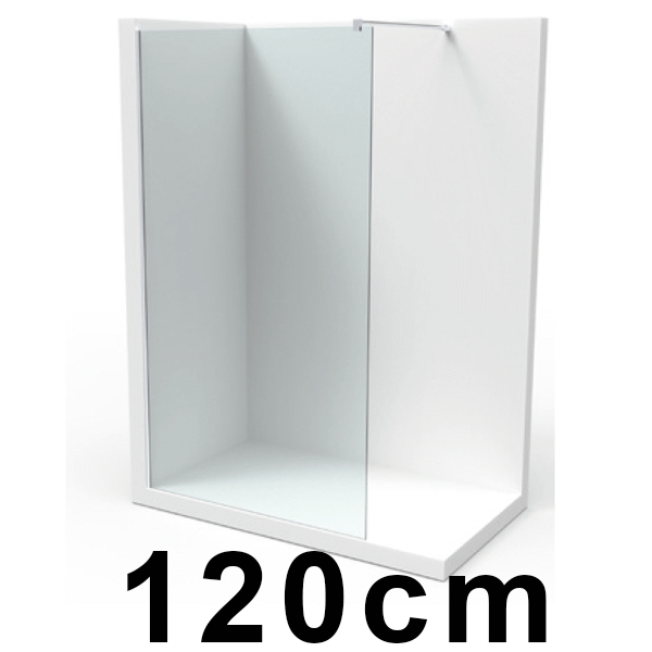 PANEL FIJO DE DUCHA Y BARRA SOPORTE NIDIA 3 REF. 3052 DE 1190 mm CRISTAL TRANS VELVET, CRS PARA PLATO 120 frontal