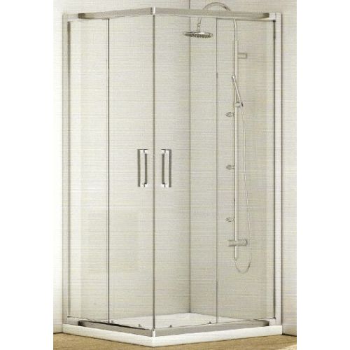 Cabina ducha angular ATLAS 2 de 980 a 1000 mm ref 624 de 2 fijo y 2 correderas plata cristal transpa, MAMPARA PARA PLATO DE DUCHA DOS PUERTAS CRISTAL PERFILERIA PLATA BRILLO VELVET Esquineros Esquineras Rinconeros Rinconeras Manparas DIDA2